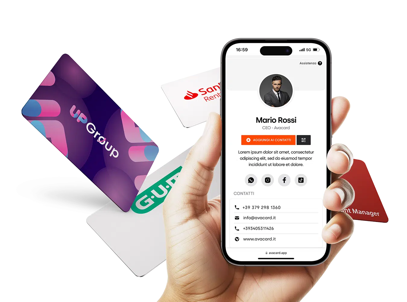 biglietto da visita contactless