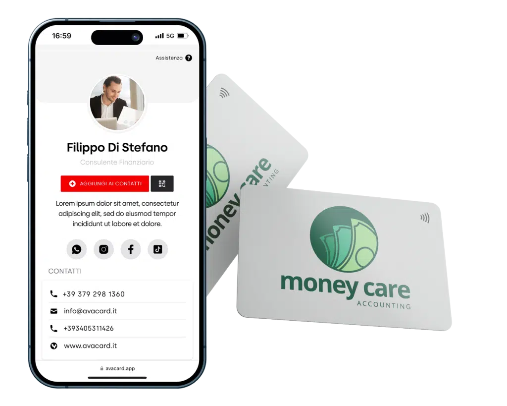 biglietto da visita per consulente finanziario
