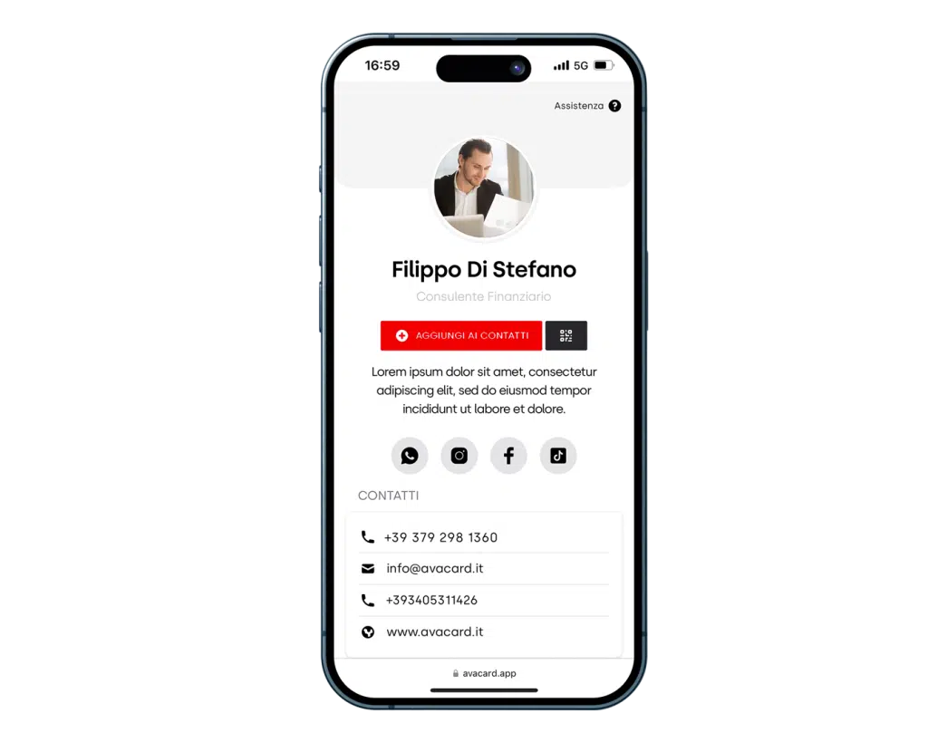 biglietto da visita per consulente finanziario