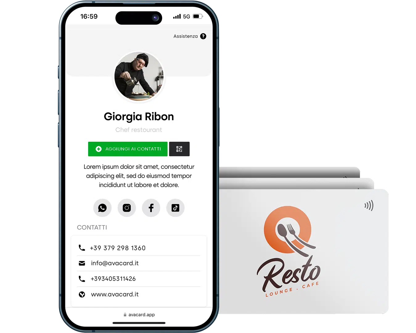 biglietto da visita per un ristorante