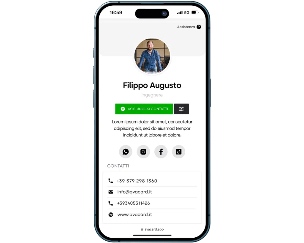 biglietto da visita per ingegnere