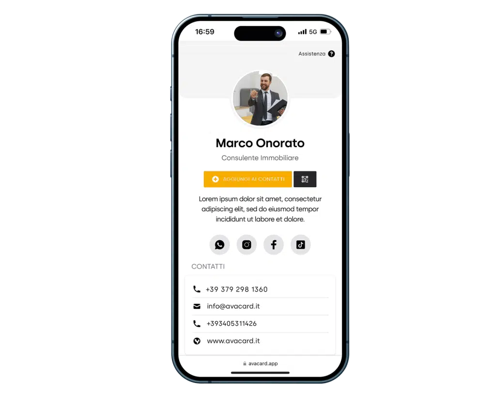 Biglietto da visita per consulente immobiliare