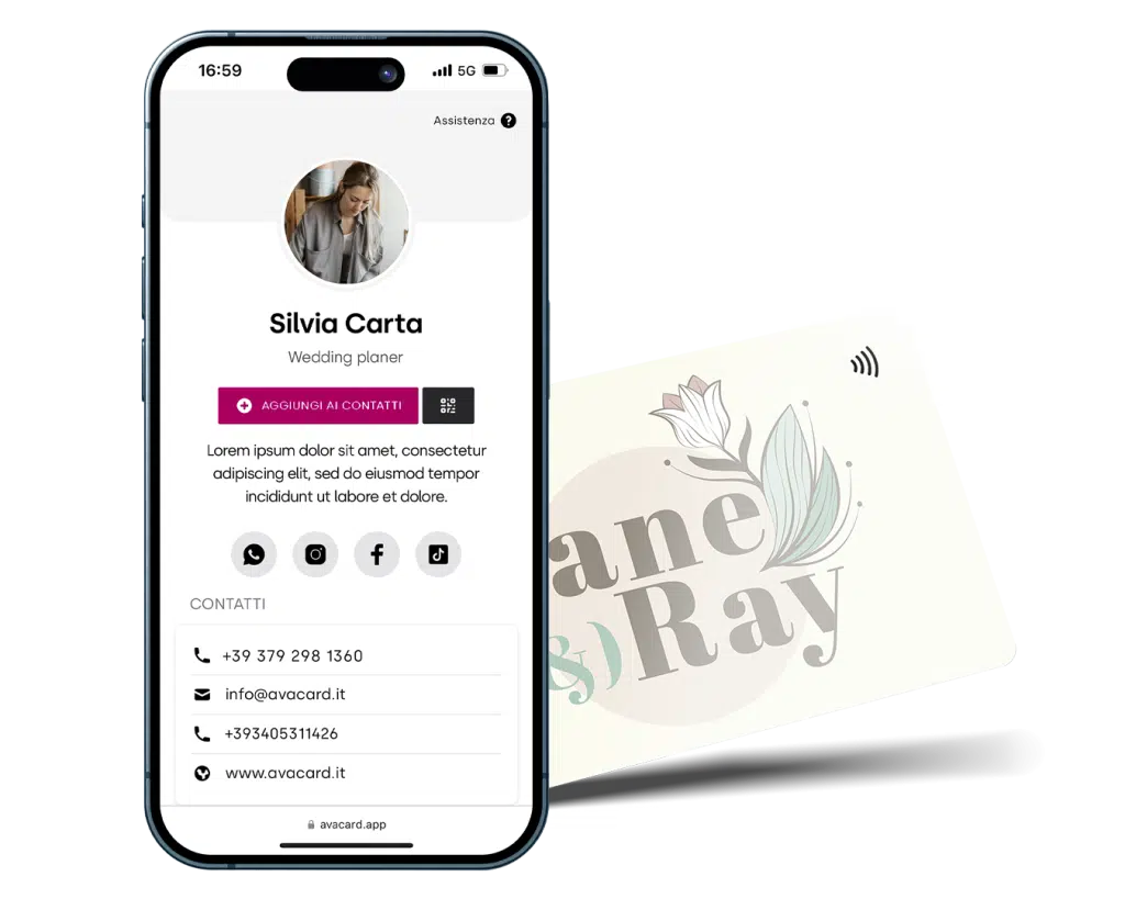 Biglietto da visita per Wdding Planner