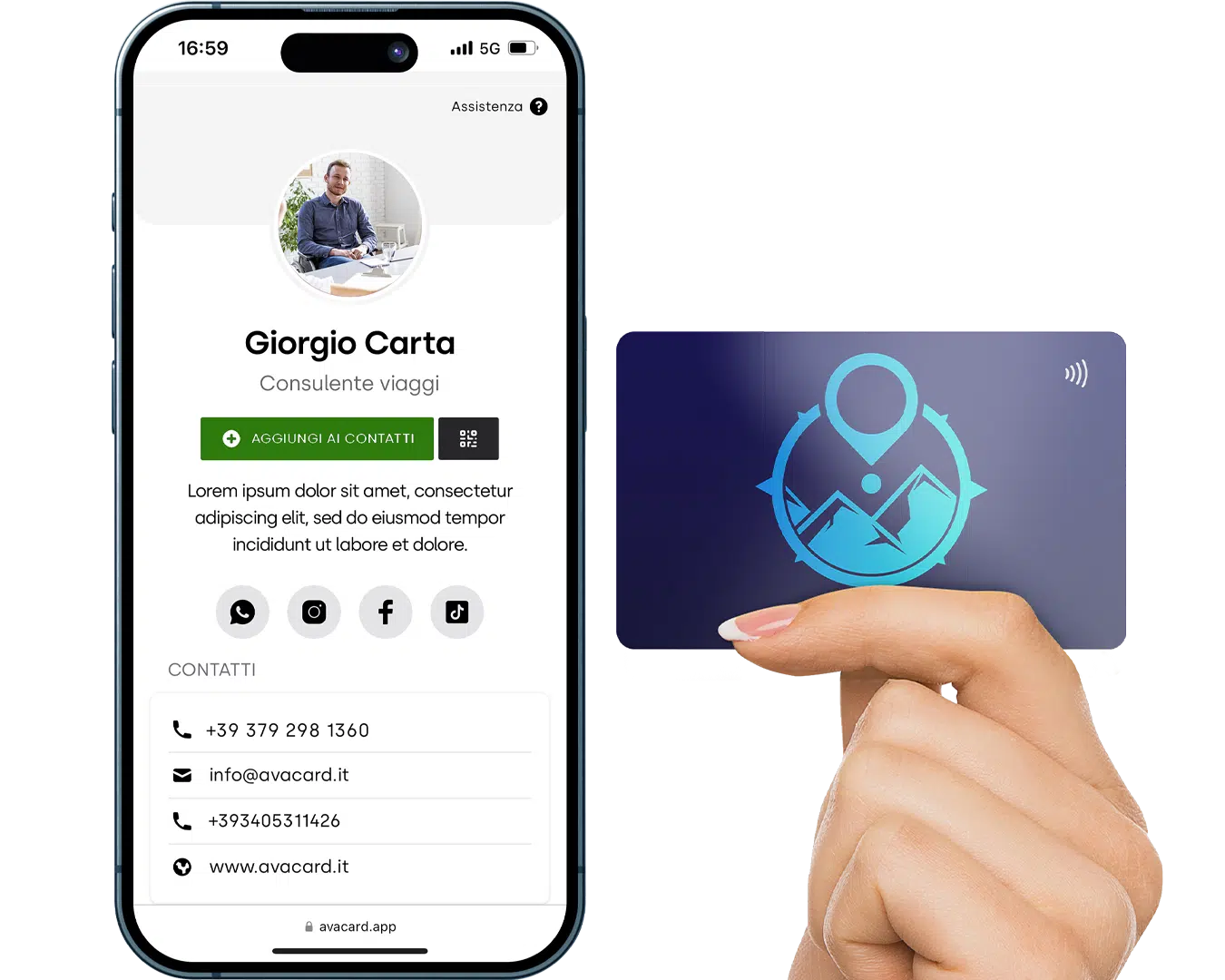 biglietto da visita per consulente di viaggi